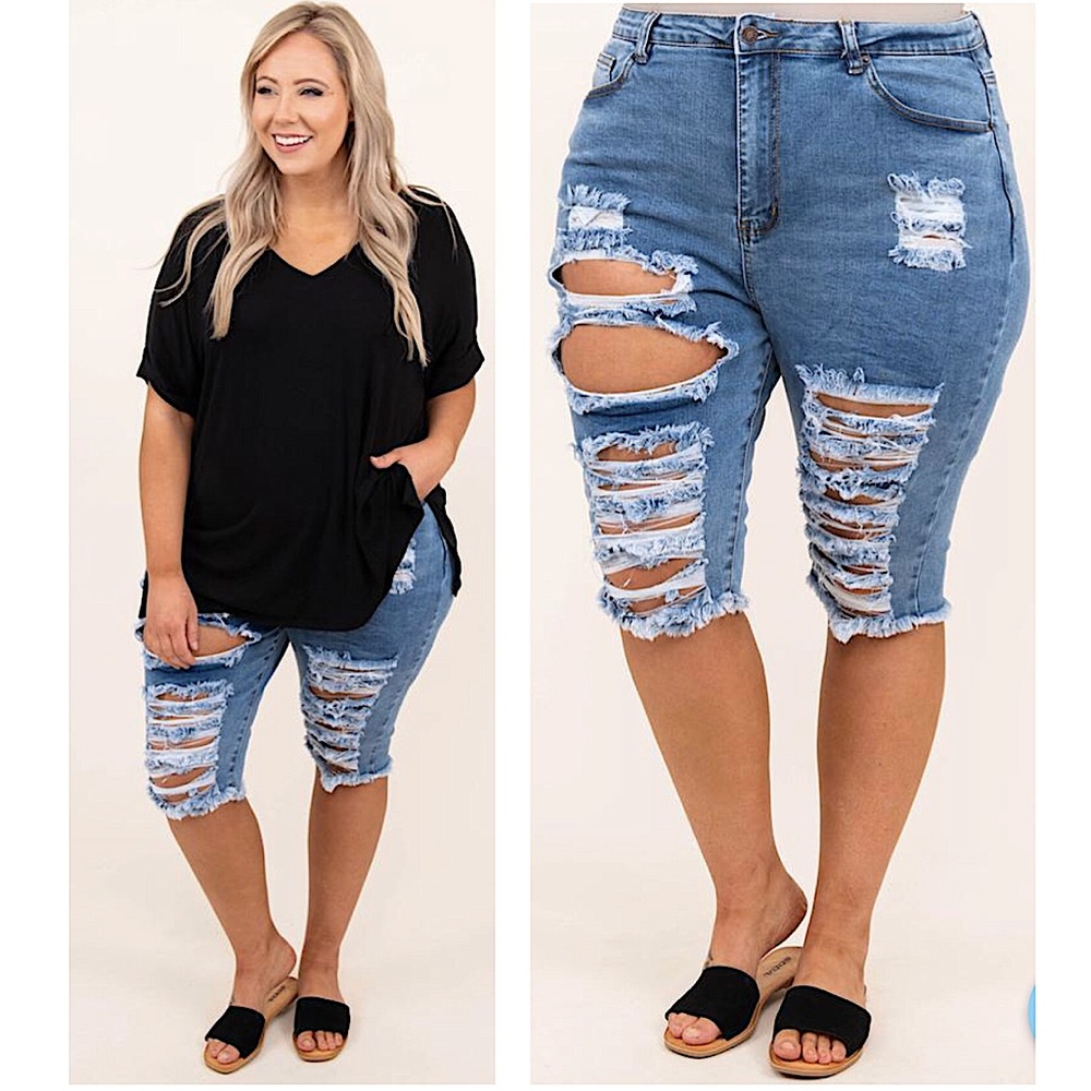 CHIC SOUL Sure To Shine “Shorts” Medium Wash 2X